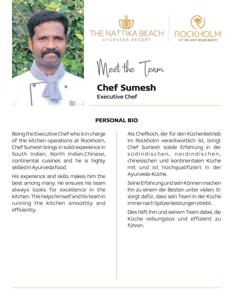 Meet The Team Chef Sumesh