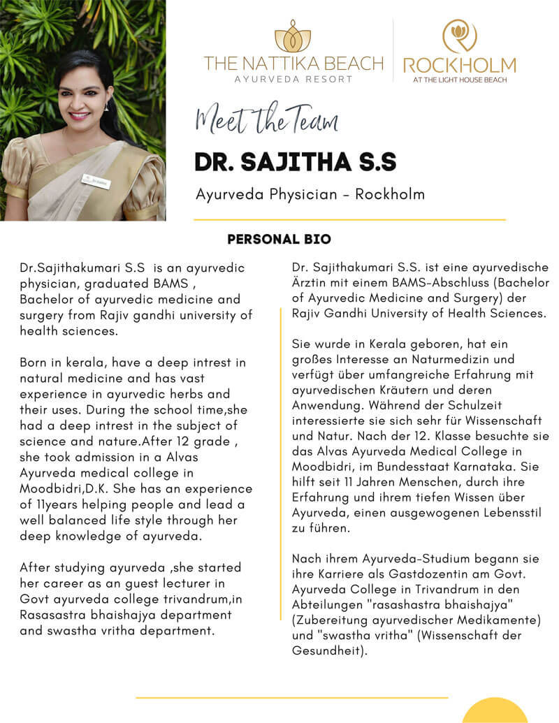 Meet The Team Dr. Sajitha S